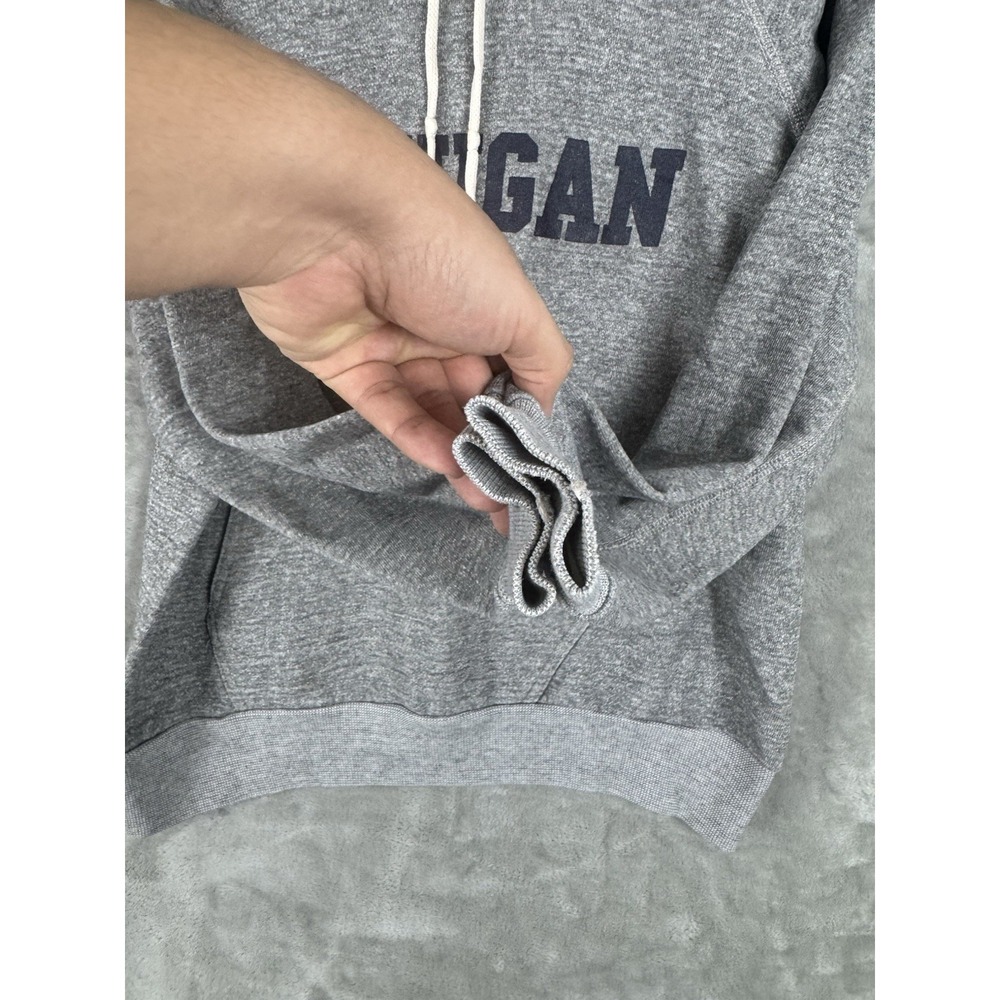 Vintage Michigan Raglan Grey Pullover Hoodie Mens Large 80s USA College - Picture 8 of 14